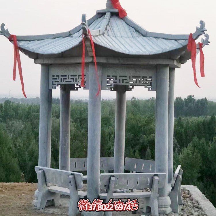 精致大理石雕涼亭，讓您在公園乘涼休息