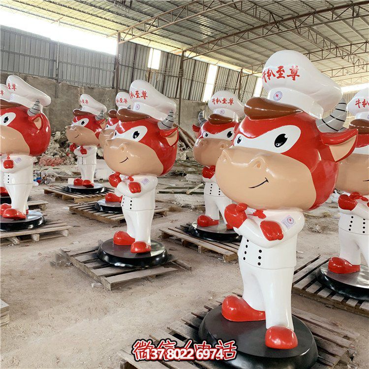 玻璃鋼制卡通公仔門口擺件，吸引人流招攬商場店鋪