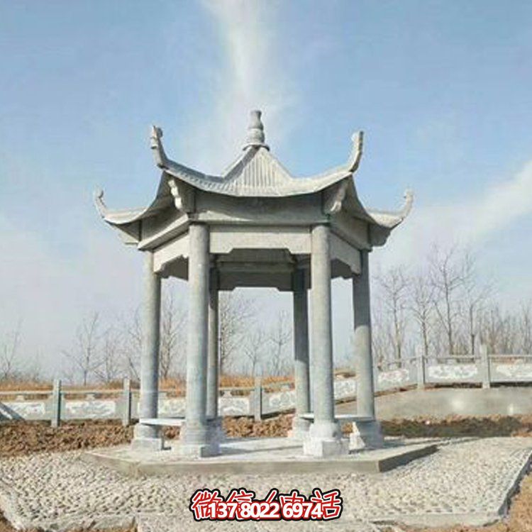 中式園林石亭恢復(fù)古樸，演繹雄偉