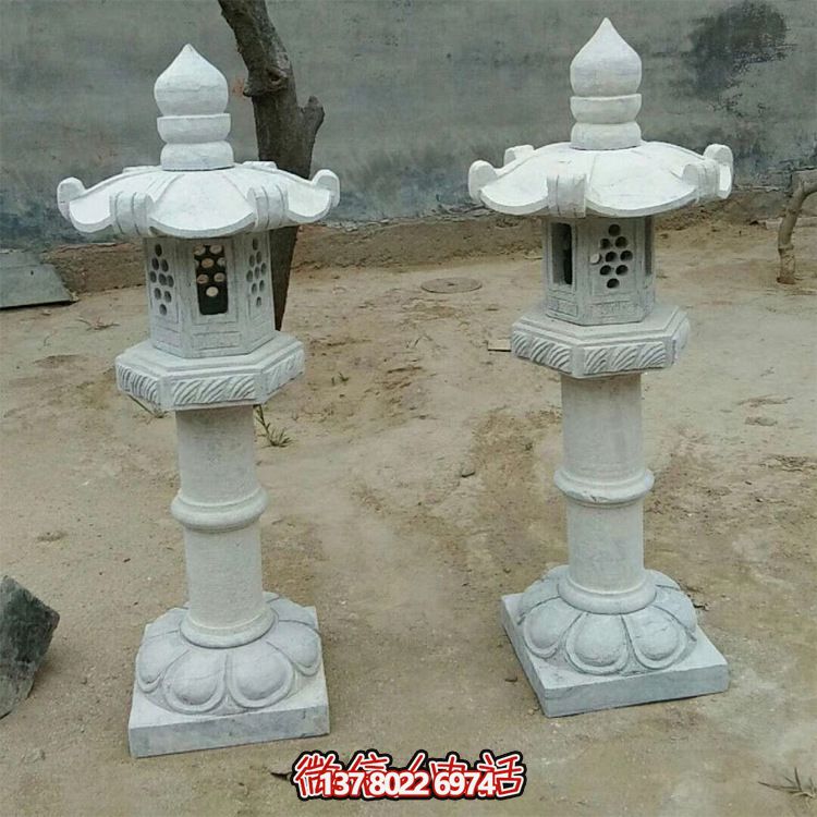 太陽(yáng)能仿古中式大理石石燈，點(diǎn)亮你的花園