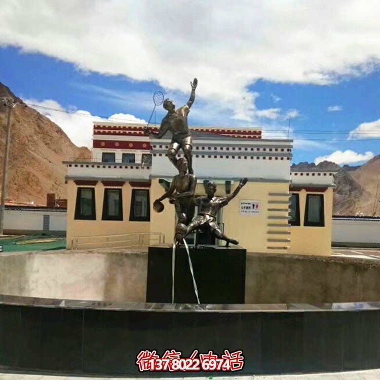 校園風(fēng)格仿銅玻璃鋼運(yùn)動人物雕塑