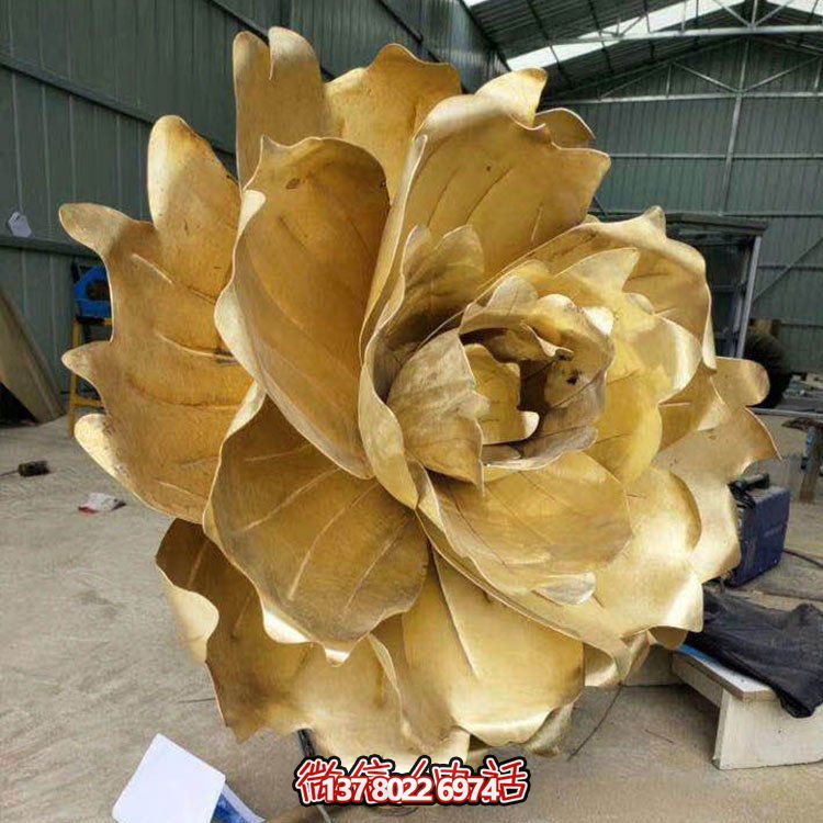 不銹鋼蓮花擺件，彩繪噴漆外觀