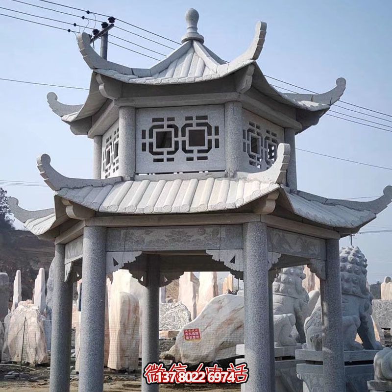 雙層仿古建涼亭，裝點(diǎn)花園、廣場(chǎng)，增添雕塑藝術(shù)氣息