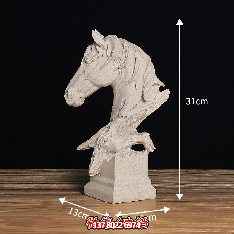 室內(nèi)裝飾漢白玉石雕馬頭像雕塑