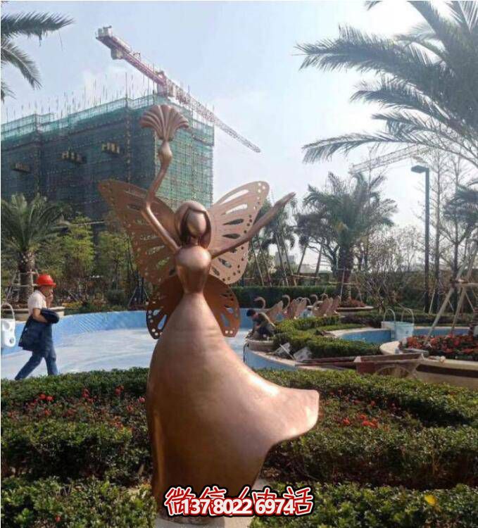 玻璃鋼景區(qū)雕塑，夢(mèng)幻般的仙子、公主、天使、精靈、蝴蝶、小人像