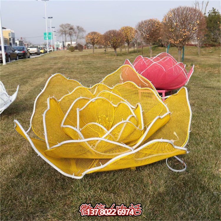 不銹鋼玫瑰花鏤空雕塑擺件，點綴戶外公園花園