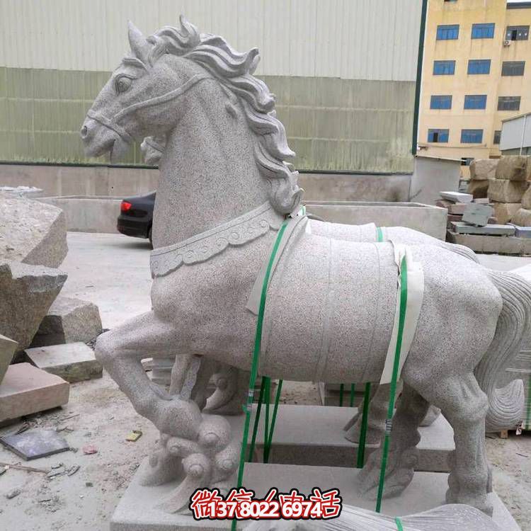 主題砂巖雕刻馬擺件，點(diǎn)綴園林廣場美景