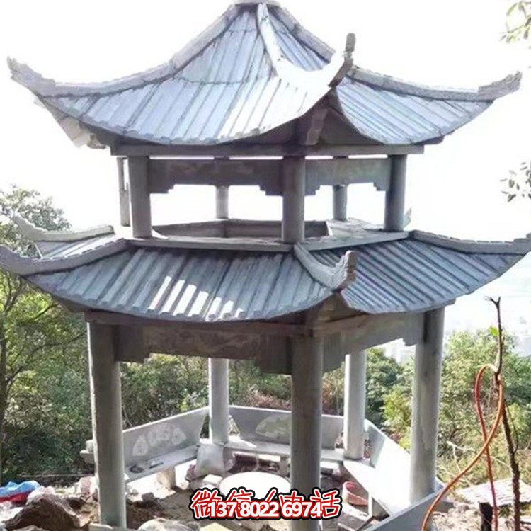 經(jīng)典雙層大理石雕塑涼亭，給你不一樣的室外體驗