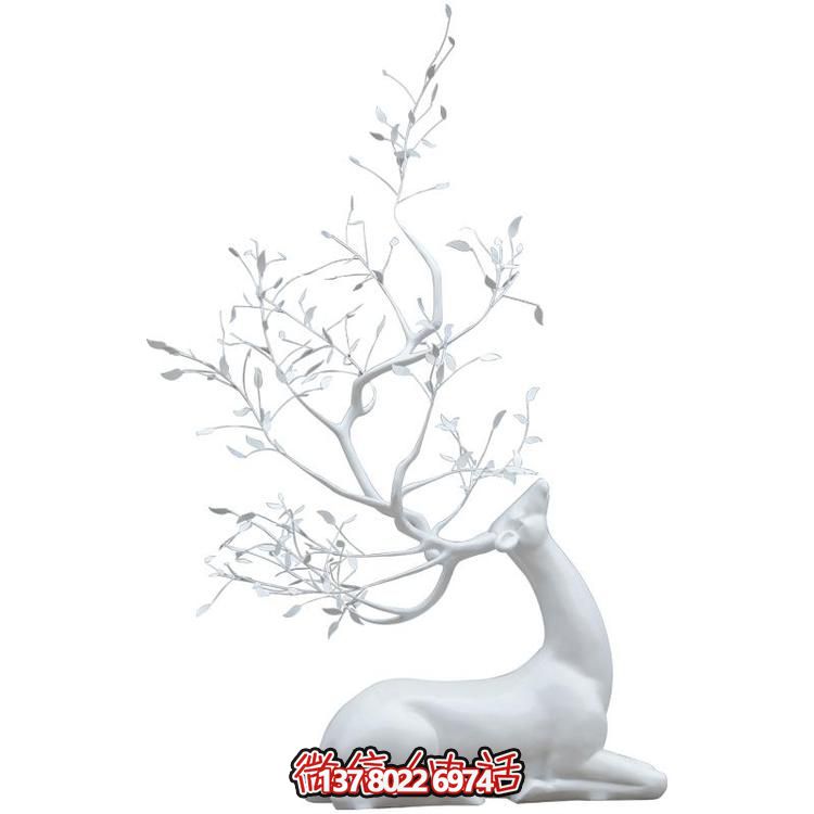 玻璃鋼雕塑梅花鹿，抽象戶外園林裝飾