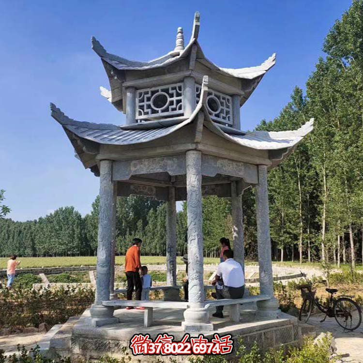 多層中式?jīng)鐾?，完美雕塑戶外公園