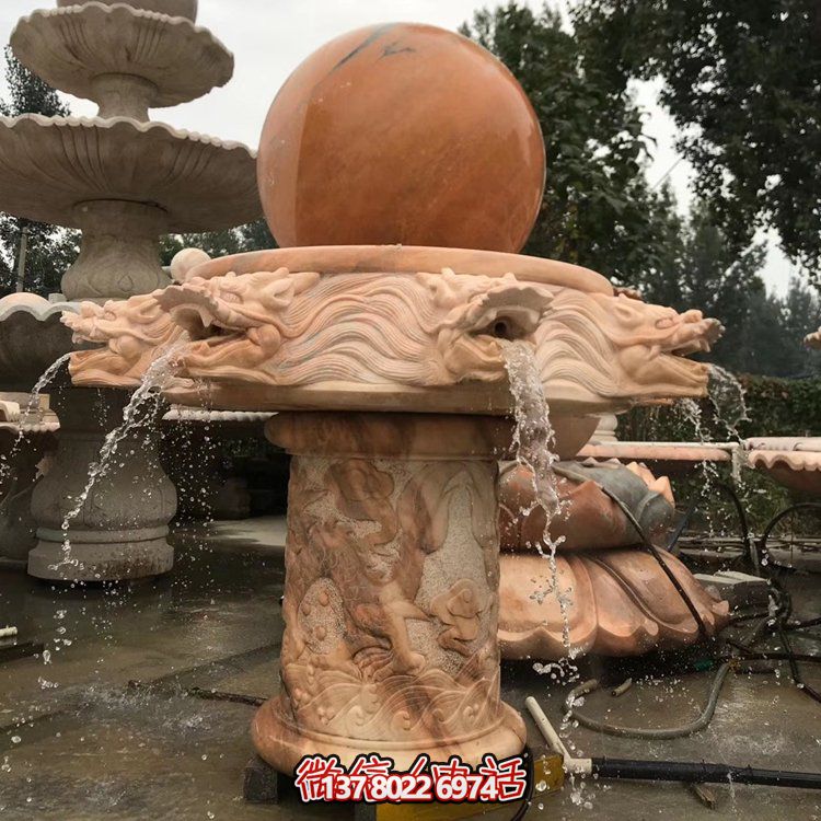 天然紅木雕刻龍頭風(fēng)水球，企業(yè)禮品貼心挑選