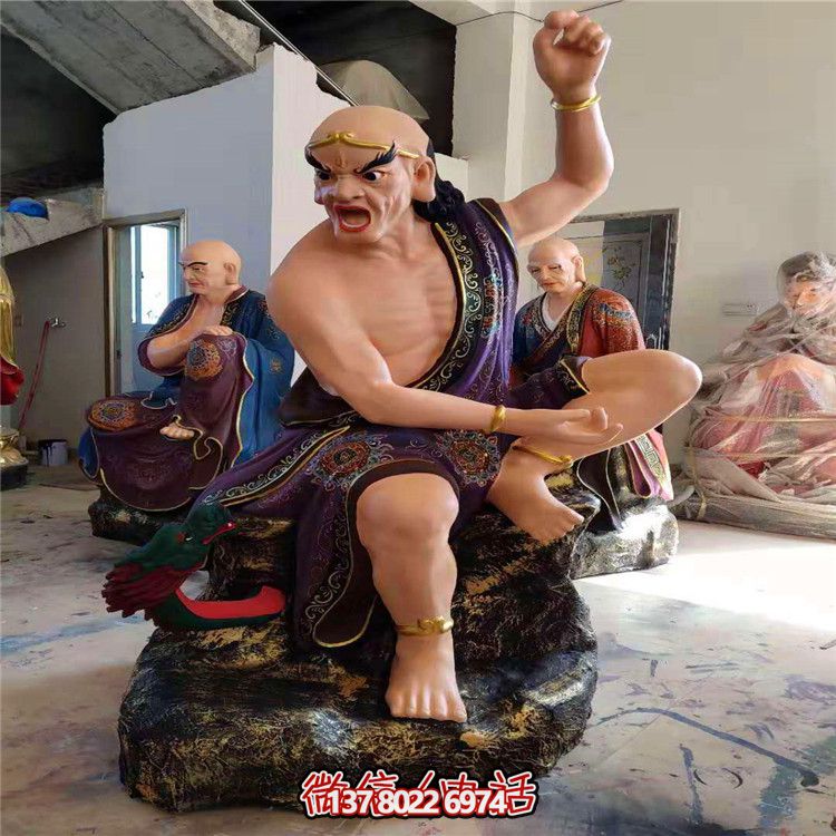 玻璃鋼十八羅漢彩繪雕塑，美麗神圣的景區(qū)裝飾