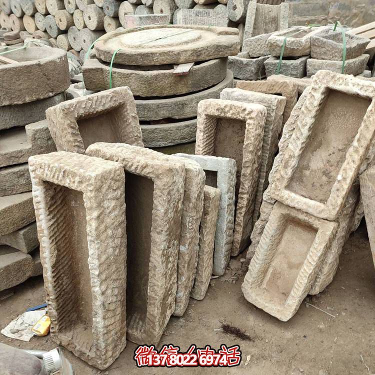 經(jīng)典石雕老石槽，點(diǎn)綴青石園林景觀