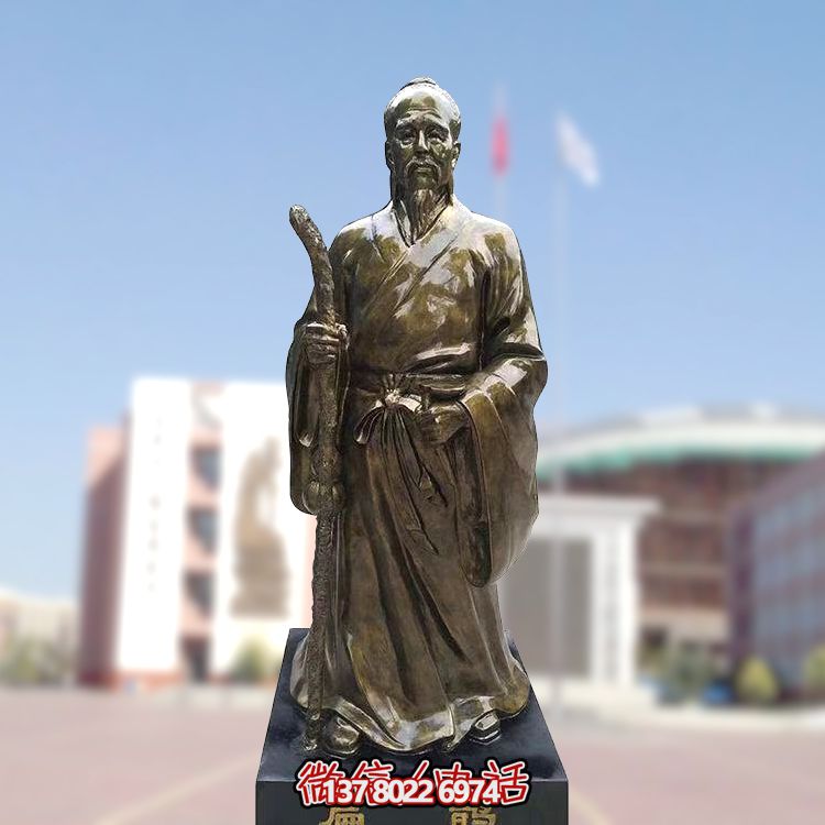 仿銅扁鵲雕塑，玻璃鋼制戶外裝飾