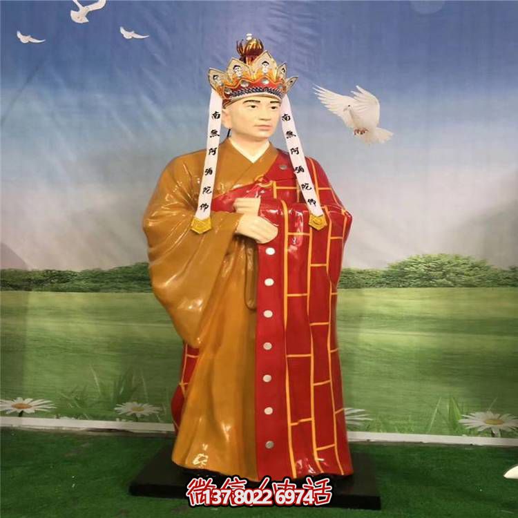 玻璃鋼雕塑唐僧人物，給公園戶外景觀增色