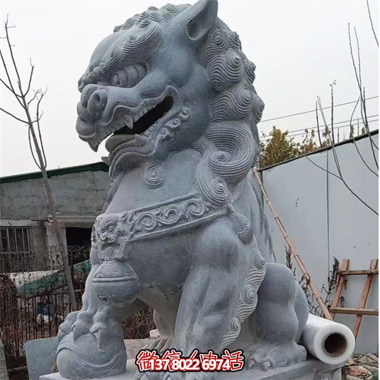 豪華庭院大型獅子雕塑，招財進(jìn)寶，鎮(zhèn)宅門口裝飾