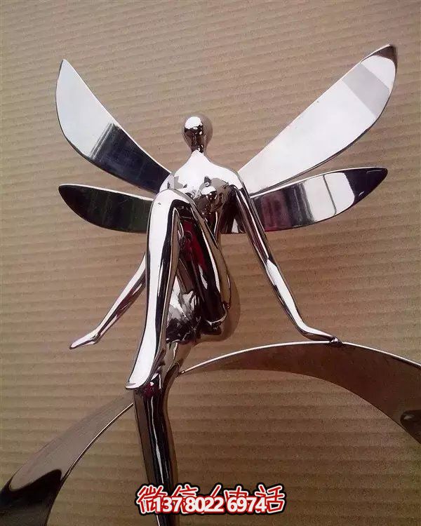 不銹鋼天使抽象雕塑，點(diǎn)亮校園景觀