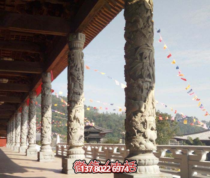 傳承古典藝術(shù)，精美石雕龍柱漢白玉浮雕