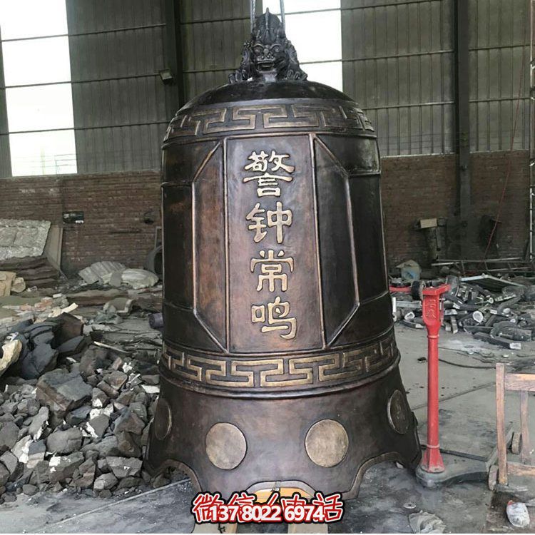 大型仿銅鐘玻璃鋼雕塑，給景區(qū)、寺廟、園林帶來更多美好