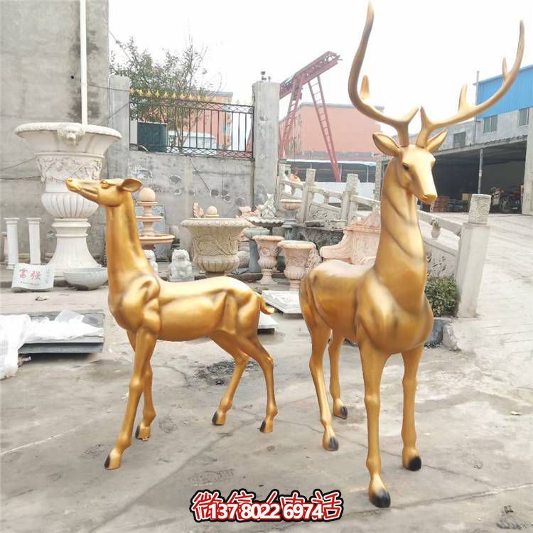 高雅優(yōu)美的梅花鹿雕塑，提升小區(qū)、別墅及戶外景觀美感