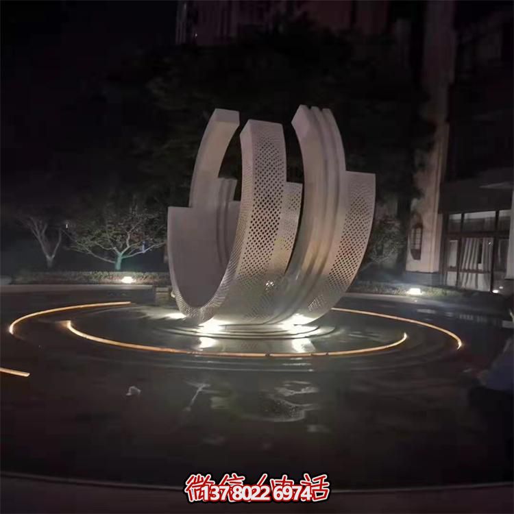 不銹鋼噴泉雕塑裝飾擺件，點綴售樓小區(qū)的美麗