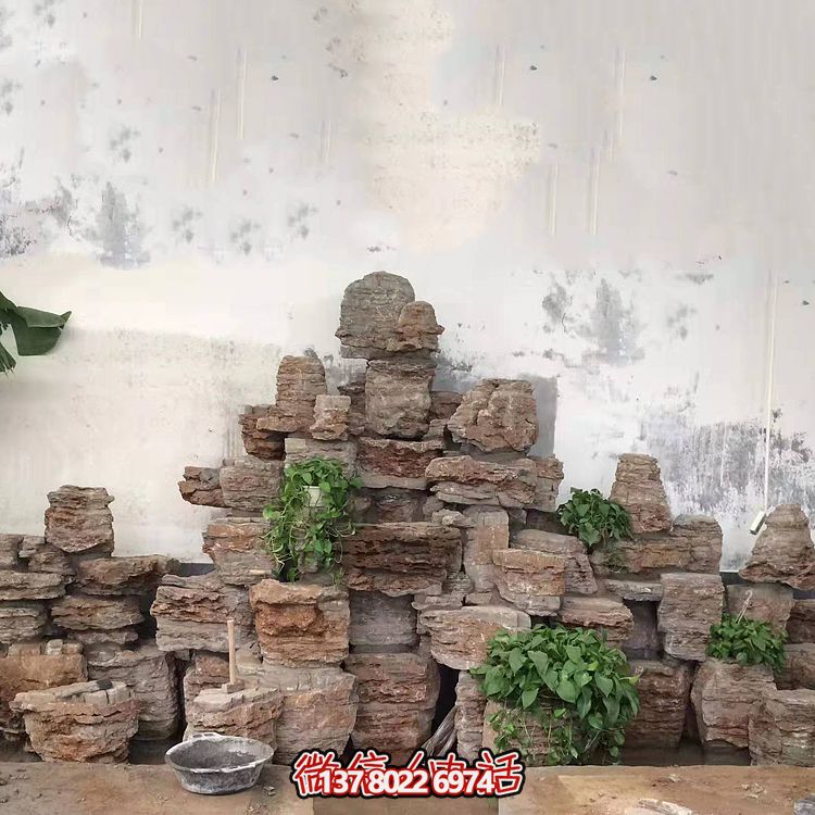 室內(nèi)景觀設(shè)計(jì)，精美石雕塑擺放奇石假山