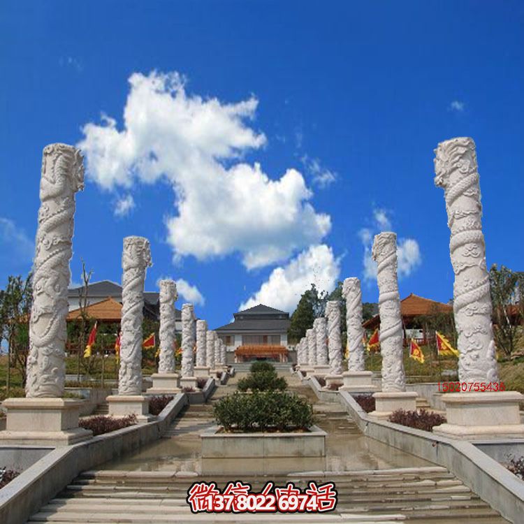 漢白玉龍柱石雕，傳承中華園林文化精髓