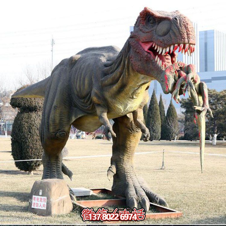玻璃鋼仿真恐龍雕像，為動物園、園林等戶外場所擺放