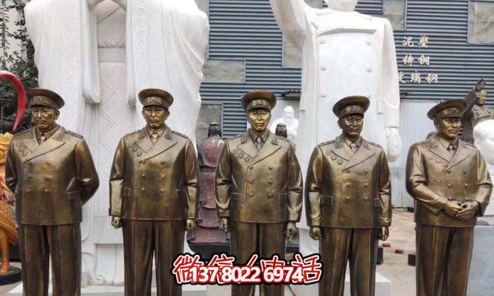 不銹鋼仿銅雕塑十大元帥雕像，精彩綻放在廣場
