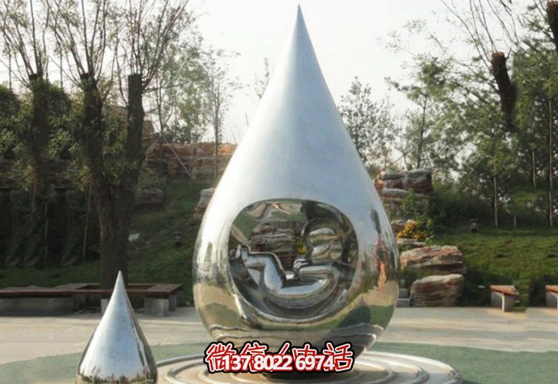 大型不銹鋼水滴裝飾雕塑，讓你的公園更加令人驚嘆