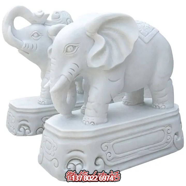 漢白玉大象仿真雕塑，為公園景區(qū)增添特色