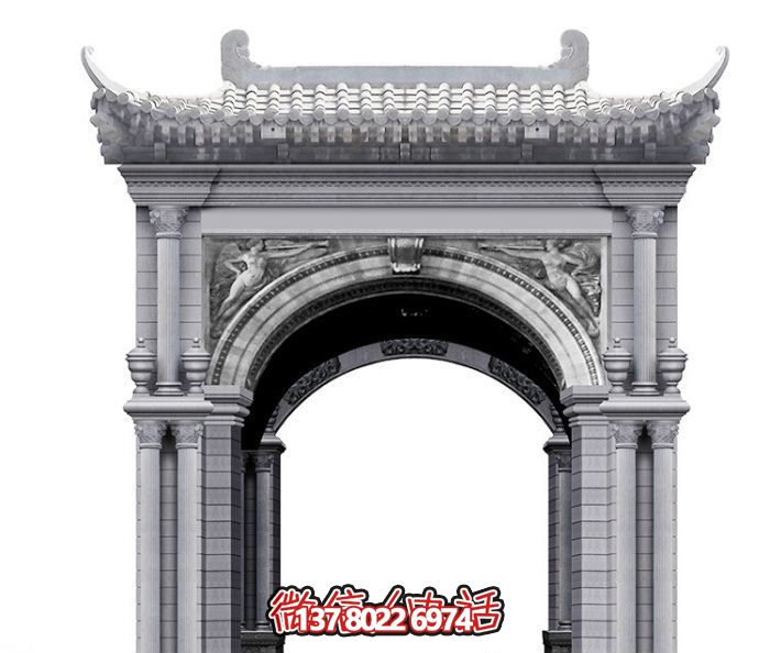 歐式中式創(chuàng)意青石牌坊門樓雕塑 歐式中式創(chuàng)意青石牌坊門樓雕塑