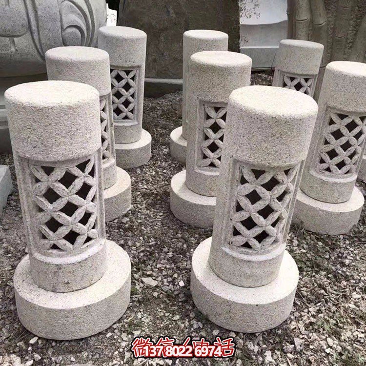 精美花崗巖石燈，燈具雕刻園林環(huán)境裝飾