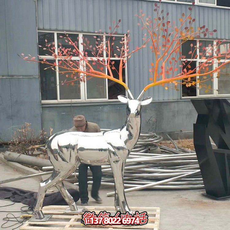 精致不銹鋼鏡面雕塑擺件，為您的園林景觀增添精彩