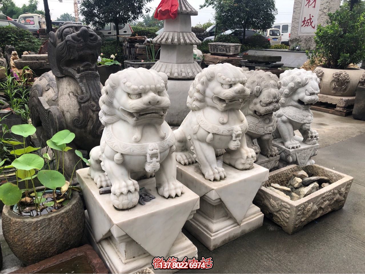 精美獅子雕塑，企業(yè)招財納福