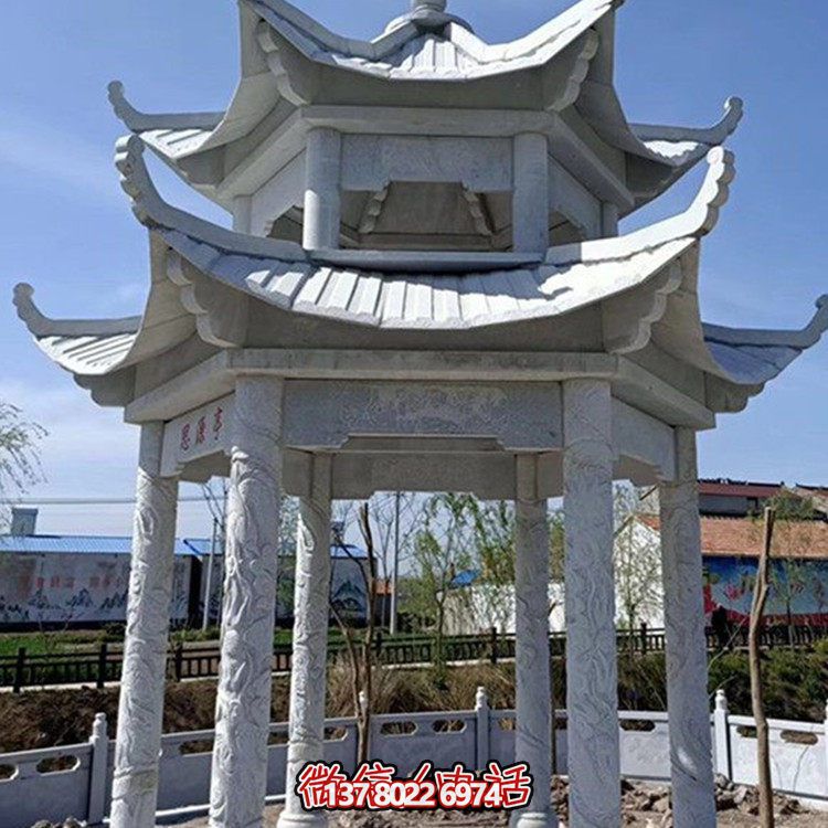 精美大理石石雕涼亭，打造完美的戶外園林景觀