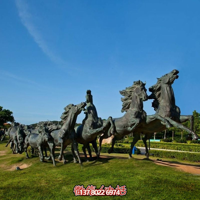 不銹鋼仿古馬雕塑萬馬奔騰，重現(xiàn)古老傳奇