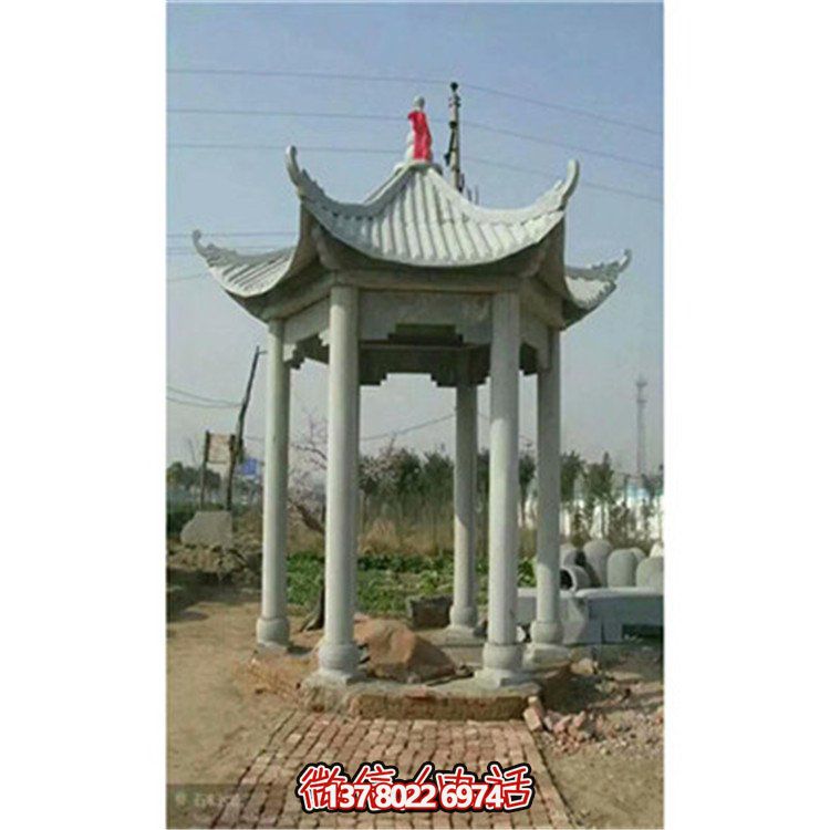 精美雕刻石頭涼亭，享受乘涼休息的樂趣