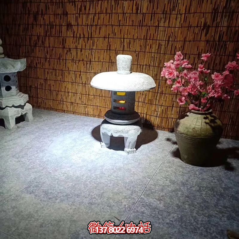 太陽(yáng)能石燈落地日式庭院裝飾擺件