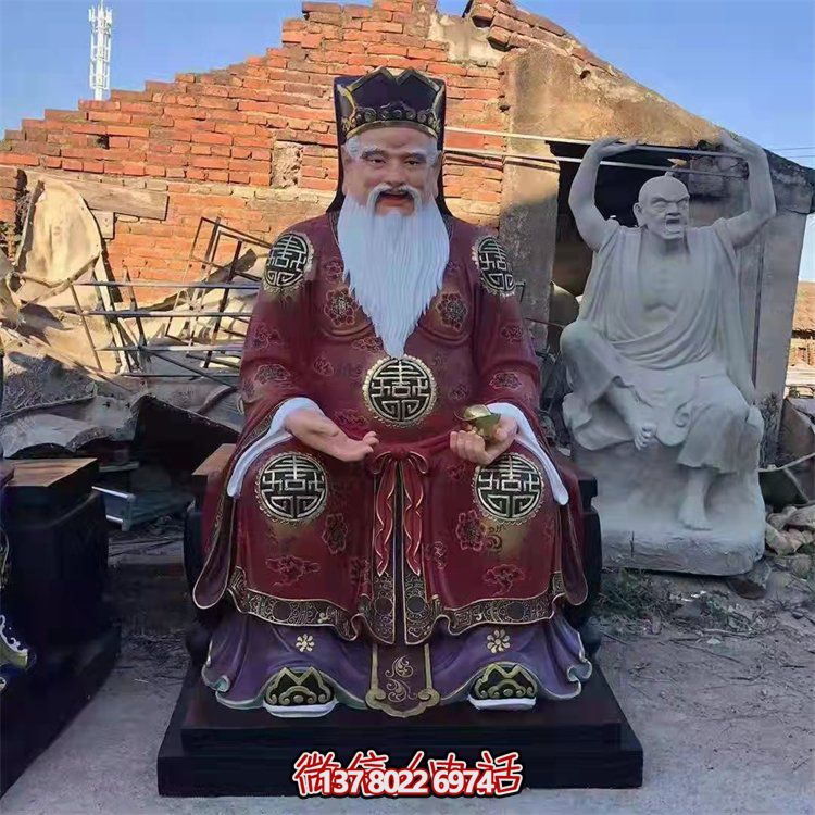 玻璃鋼彩繪財神雕塑，為景區(qū)寺廟供奉