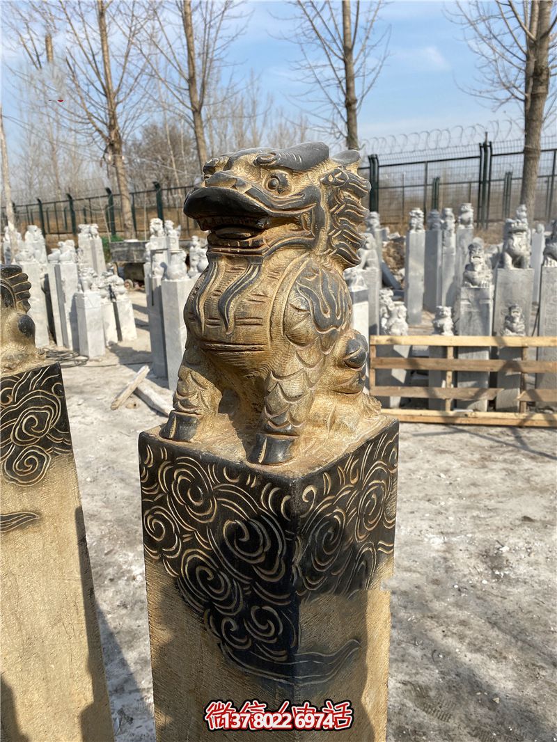 傳統(tǒng)風格古典庭院——祥云環(huán)繞、大理石拴馬柱