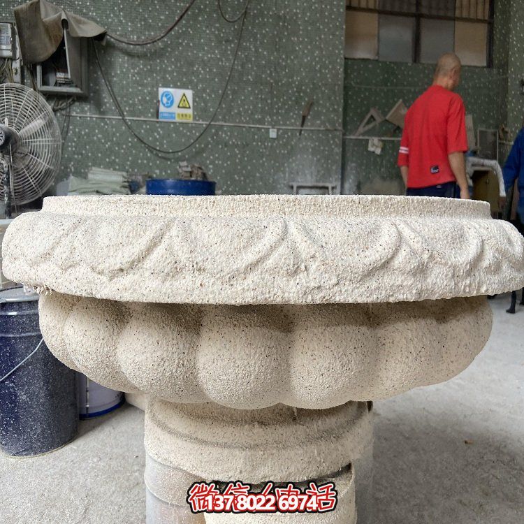 精美石雕園林景觀花盆雕塑，增添戶外活力