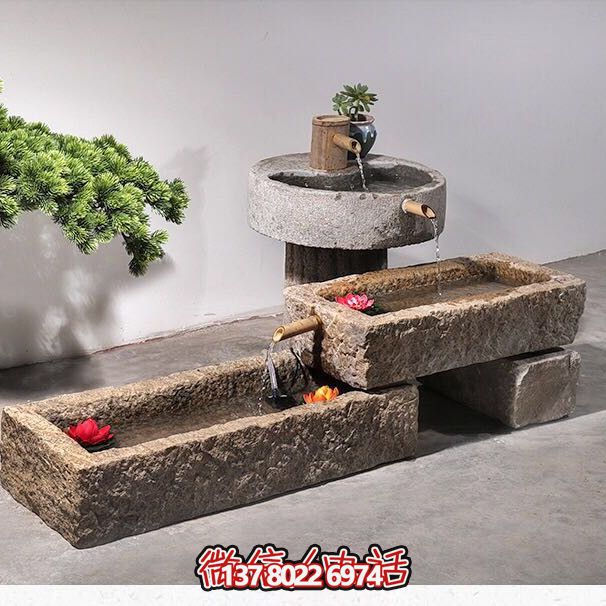 石槽組合戶外魚缸，完美景觀美化家居養(yǎng)魚空間