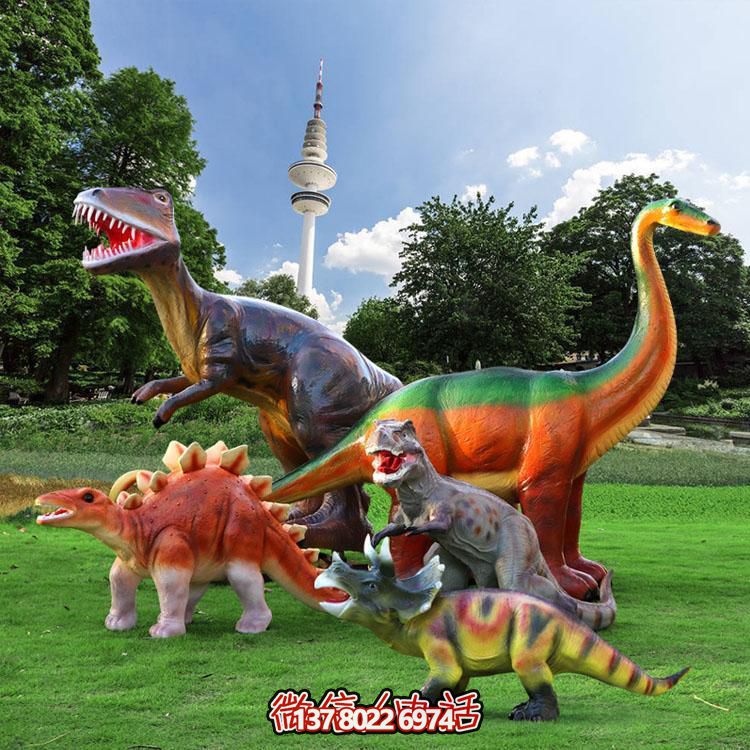 創(chuàng)意恐龍玻璃鋼擺件，裝飾園林景觀與游樂(lè)場(chǎng)