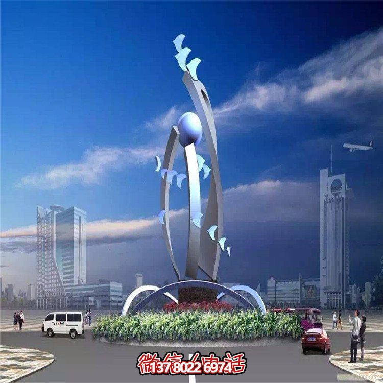 大型不銹鋼抽象藝術(shù)飛翔雕塑，豐富景觀廣場