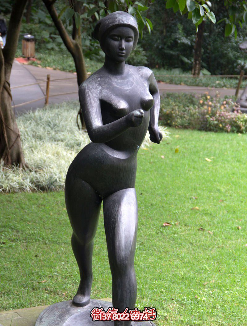 玻璃鋼仿銅雕塑，裝飾公園精彩競走運(yùn)動(dòng)