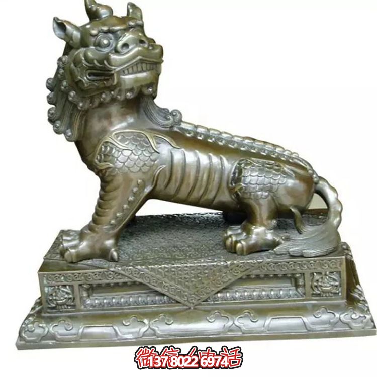 小型不銹鋼神麒麟雕塑，裝點(diǎn)庭院