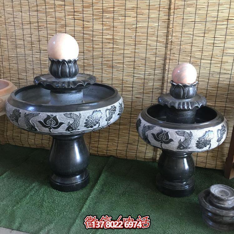 小型黑色大理石風(fēng)水招財擺件，室內(nèi)辦公家用