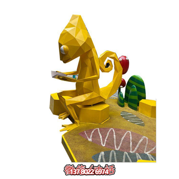 玻璃鋼卡通人物雕塑，為兒童樂園擺放的看書椅