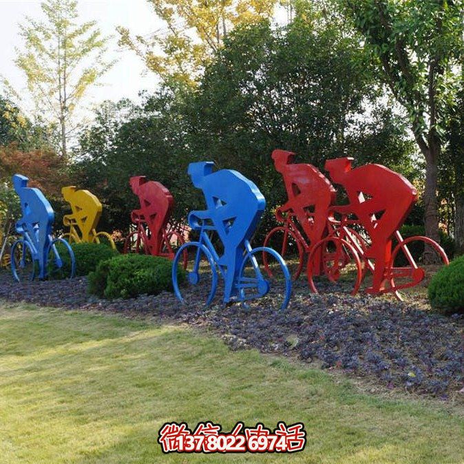 不銹鋼剪影賽車(chē)擺件，點(diǎn)綴公園草坪